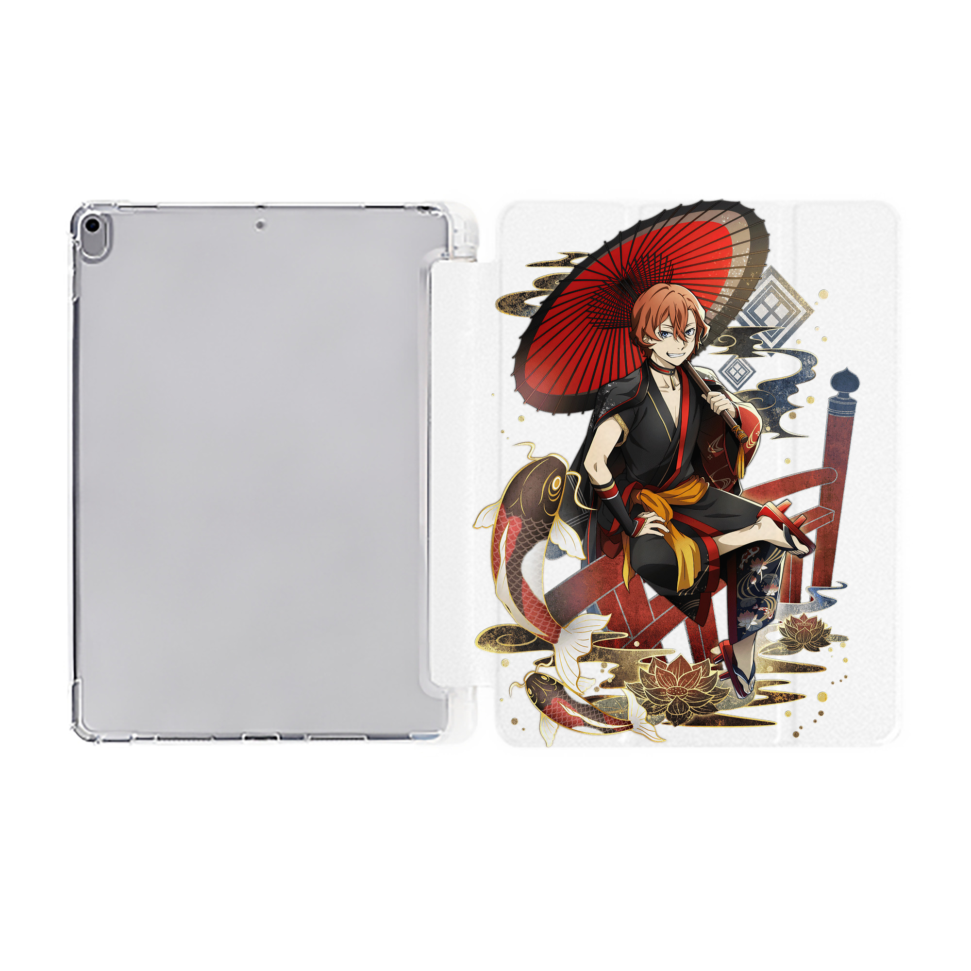 （画像用） 文豪ストレイドッグス Bungo Stray Dogs IPad ケース ペン収納付き 三つ折りスタンド PUレザー×シリコン 対応機種9.5/10.5/10.9インチ